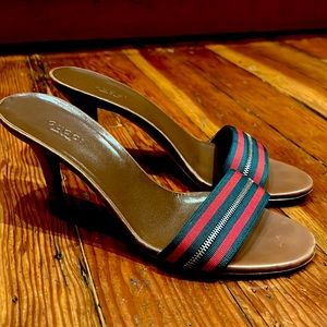 Adorable Gucci Kitten Heel Slides Size 39